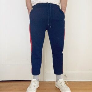 Opening Ceremony Cotton Striped Cropped Sweatpants Navy Men’s Size Medium